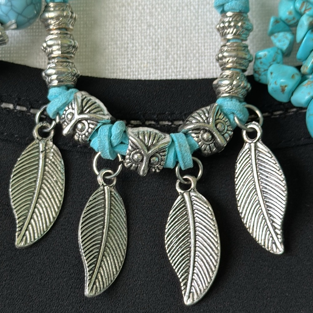 5 Piece Jewelry Lot Southwestern Cowgirl Tribal Boho Faux Turquoise Assorted - Picture 6 of 16